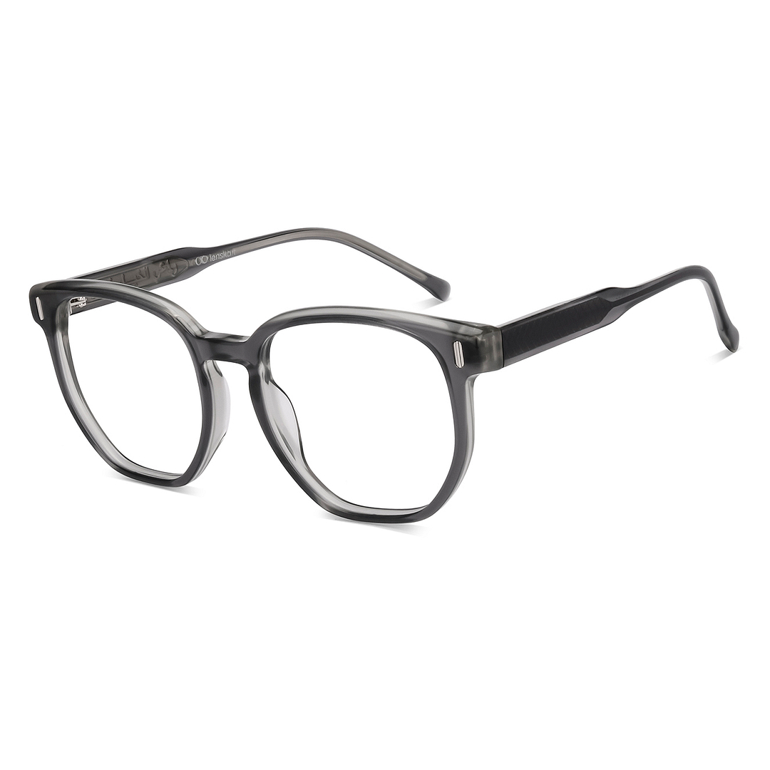 Lenskart Light Gray Full Rim Geometric left side