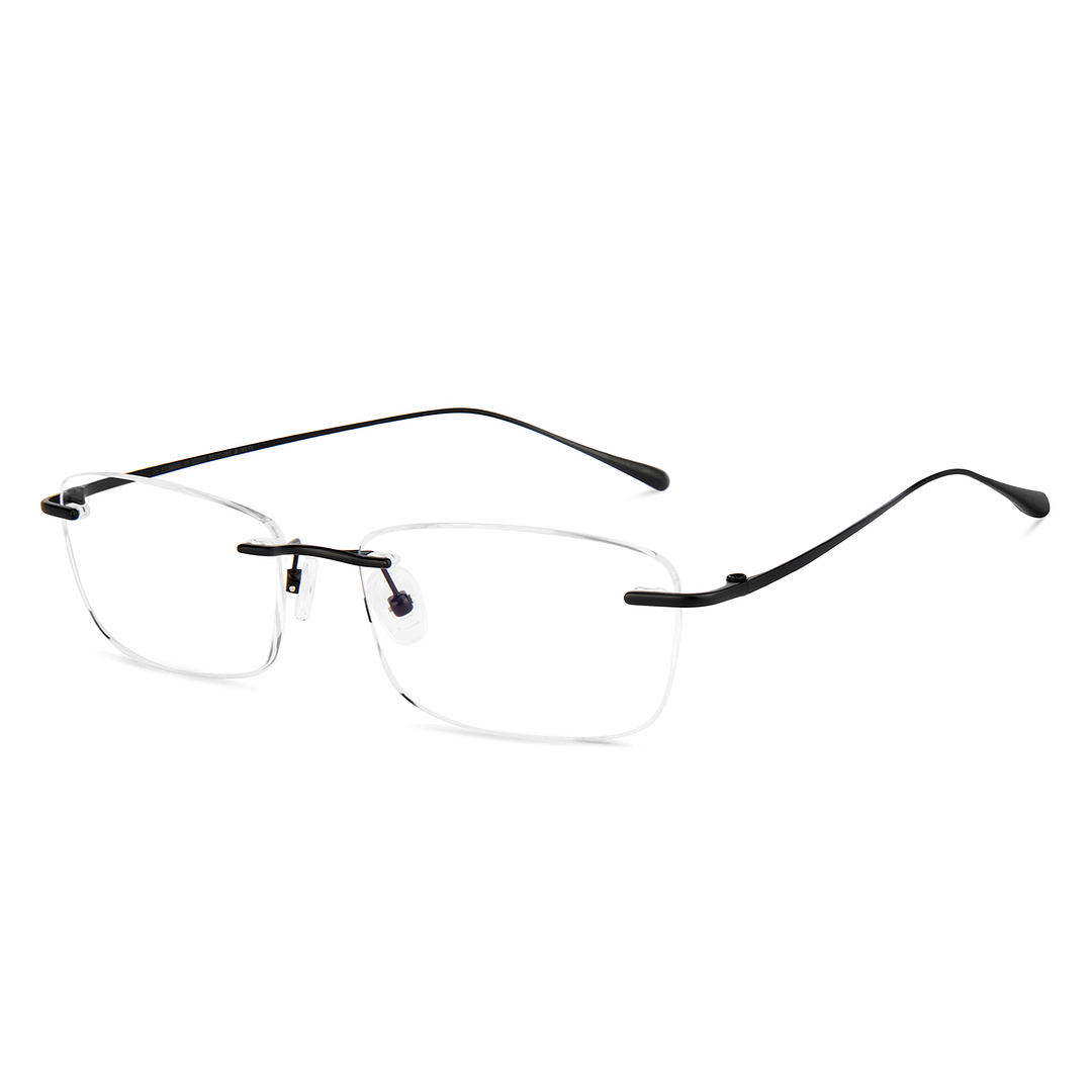 Lenskart Black Rimless Rectangle left side