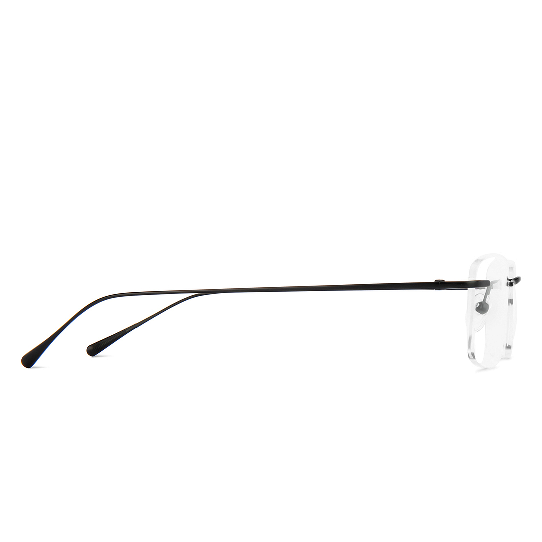Lenskart Black Rimless Rectangle left side