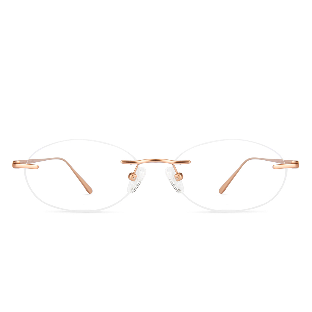 Lenskart Rose Gold Rimless Round right side