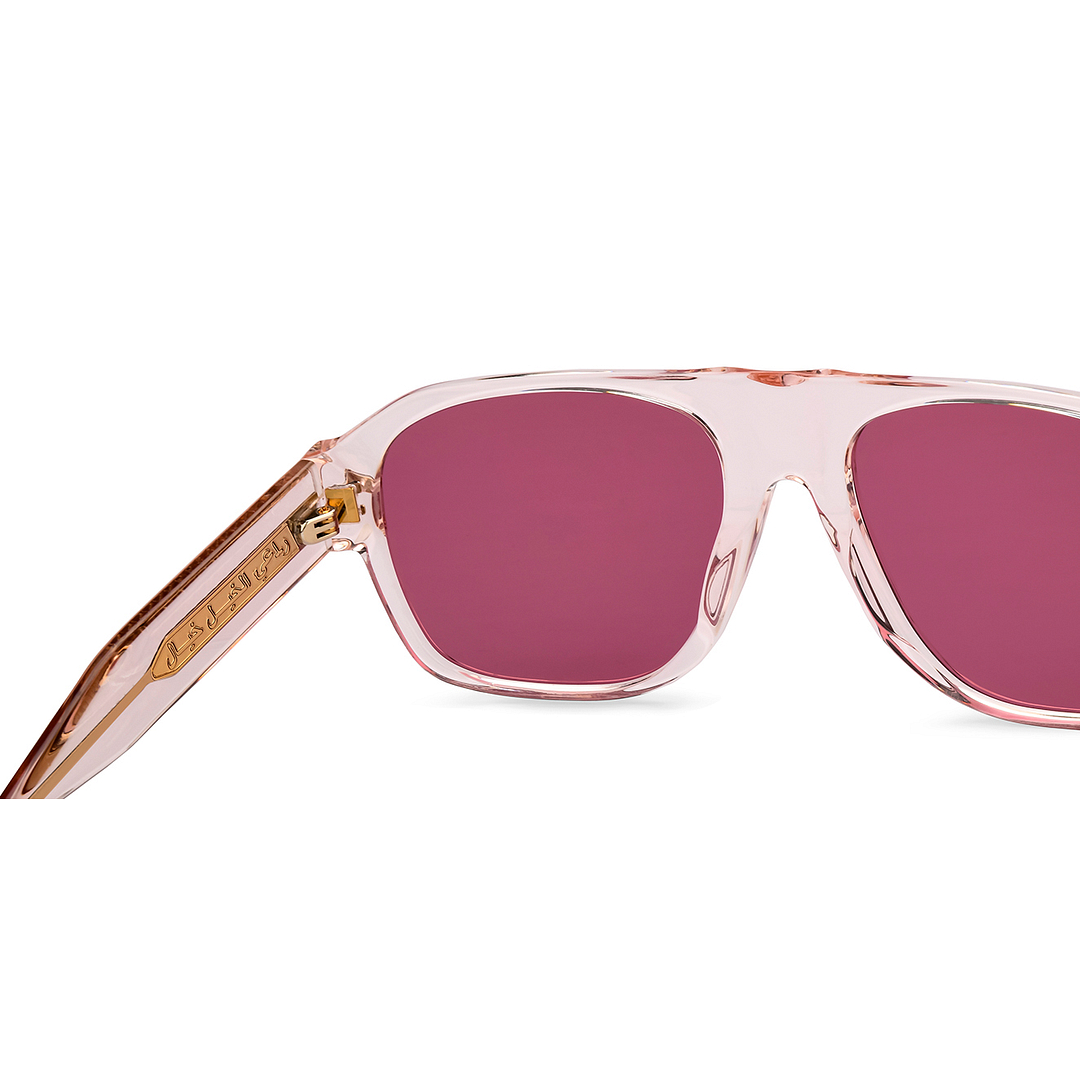 Lenskart Pink Transparent Full Rim Aviator right side