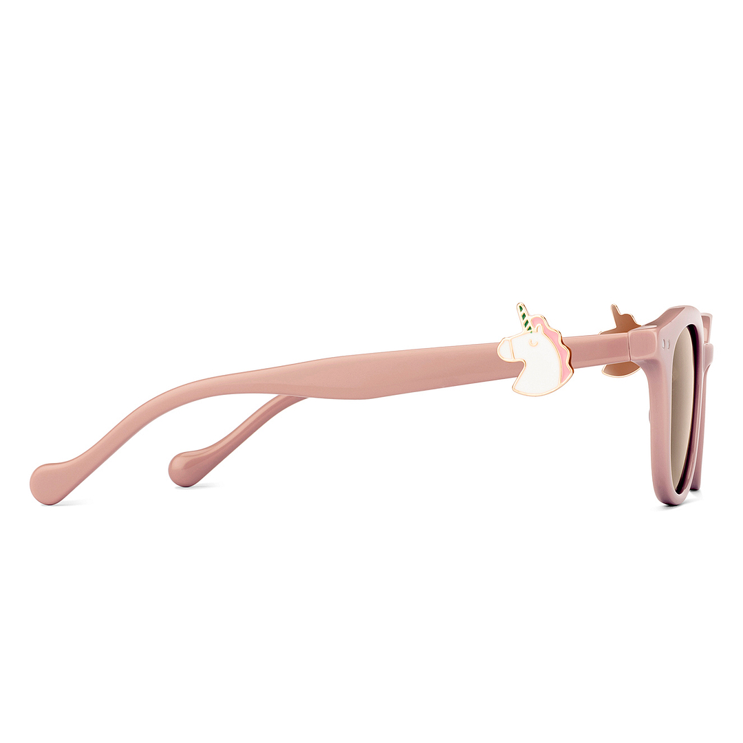 Lenskart Peach Pink Full Rim Round left side