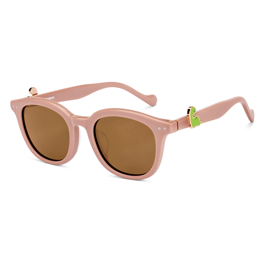 Lenskart Peach Pink Full Rim Round left side