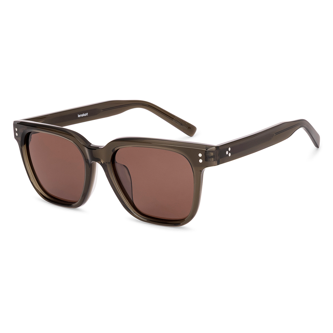 Brown Green Transparent Full Rim Square Lenskart SG Nuun LK