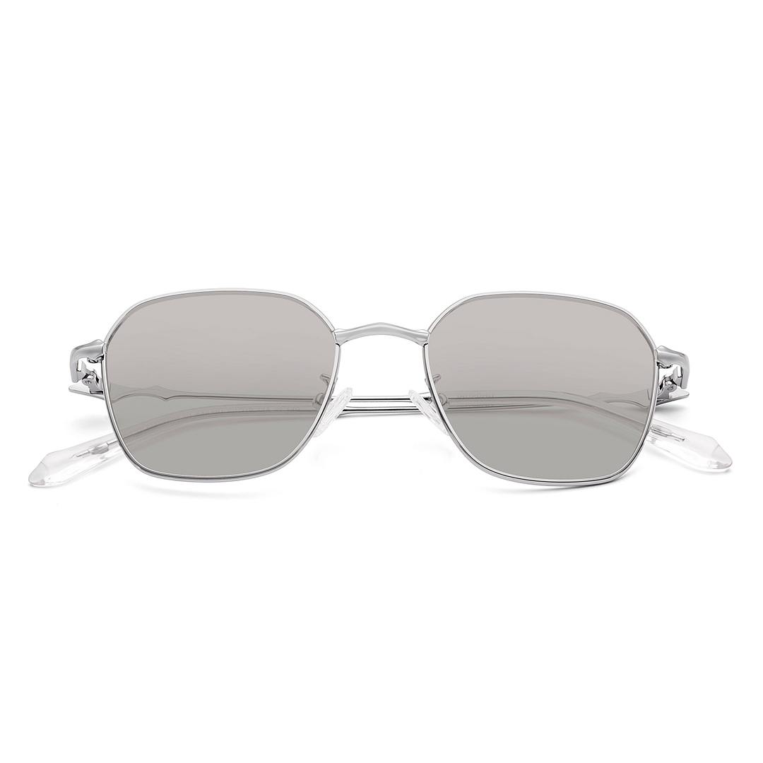 Lenskart Silver Full Rim Geometric left side