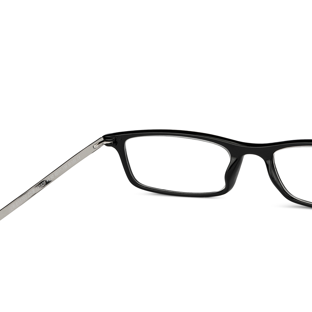 Lenskart READERS Black Dark Gunmetal Full Rim Rectangle Lenskart READERS LR E13700 Only for 1 5 Prefitted Powers left side