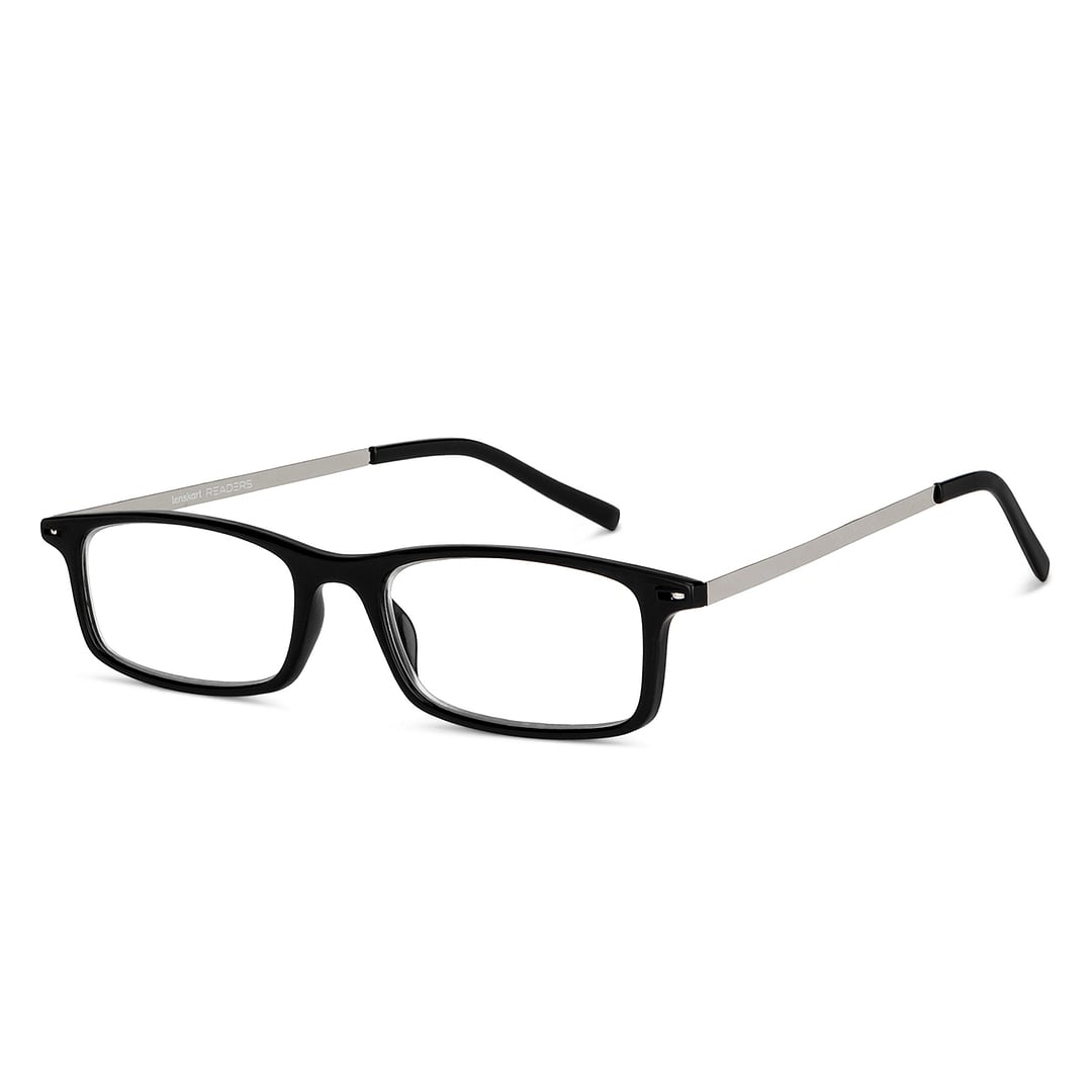 Lenskart READERS Black Dark Gunmetal Full Rim Rectangle Lenskart READERS LR E13700 Only for 2 Prefitted Powers left side