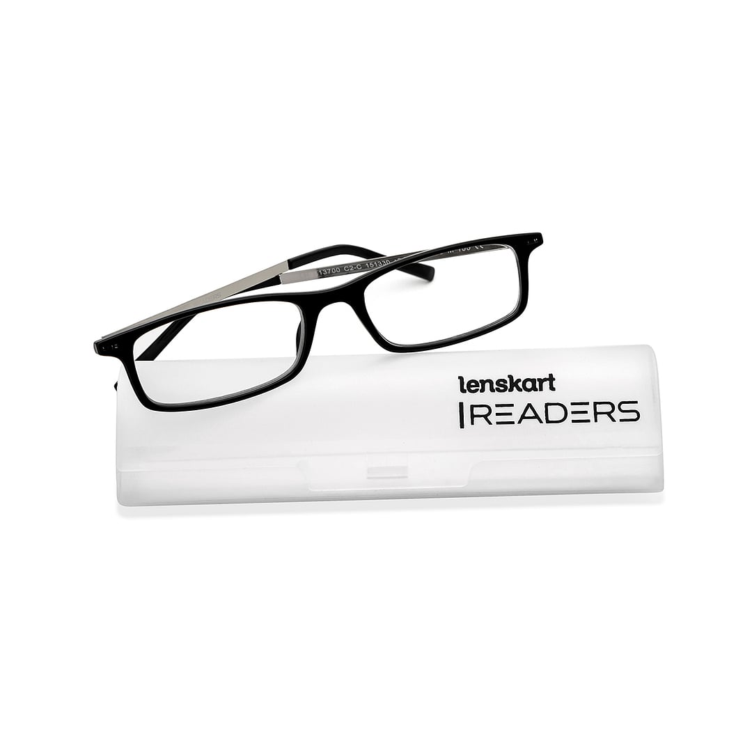 Lenskart READERS Black Dark Gunmetal Full Rim Rectangle Lenskart READERS LR E13700 Only for 2 Prefitted Powers left side