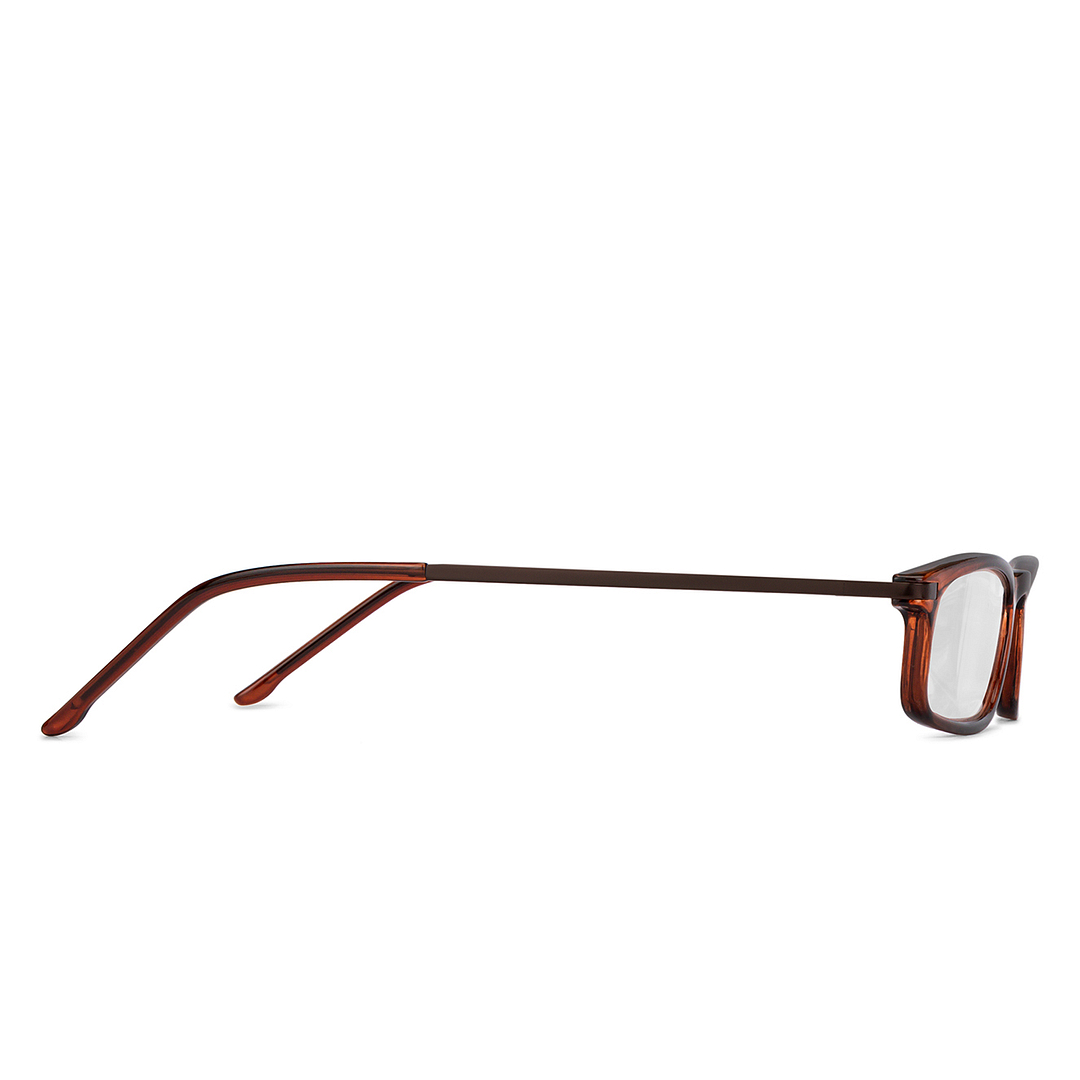 Lenskart READERS Brown Dark Gunmetal Full Rim Rectangle Lenskart READERS LR E13701 Only for 1 5 Prefitted Powers left side