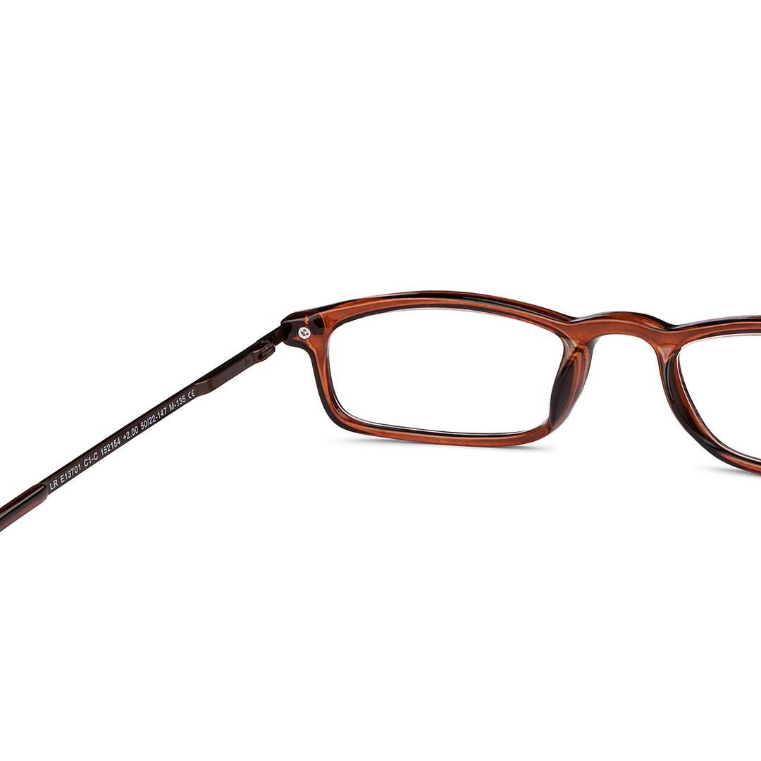Lenskart READERS Brown Dark Gunmetal Full Rim Rectangle Lenskart READERS LR E13701 Only for 2 Prefitted Powers right side