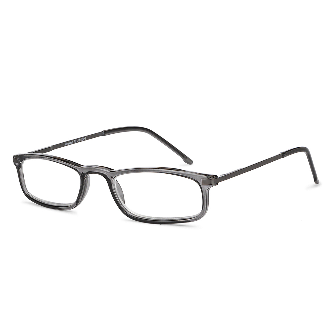 Lenskart READERS Gray Dark Gunmetal Full Rim Rectangle Lenskart READERS LR E13701 Only for 1 Prefitted Powers left side