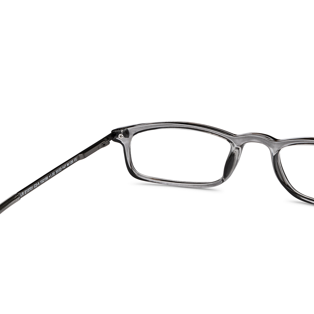 Lenskart READERS Gray Dark Gunmetal Full Rim Rectangle Lenskart READERS LR E13701 Only for 1 Prefitted Powers right side