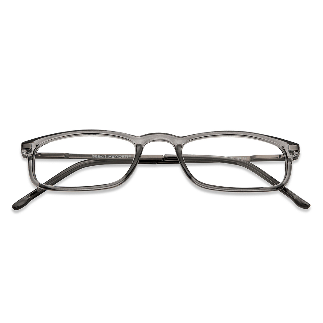 Lenskart READERS Gray Dark Gunmetal Full Rim Rectangle Lenskart READERS LR E13701 Only for 1 Prefitted Powers left side