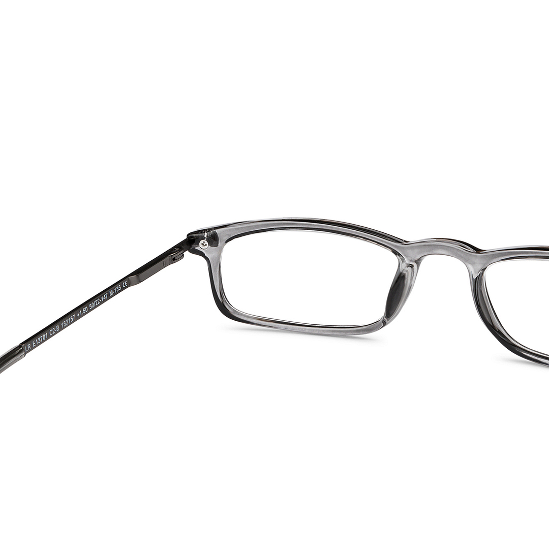 Lenskart READERS Gray Dark Gunmetal Full Rim Rectangle Lenskart READERS LR E13701 Only for 1 5 Prefitted Powers right side