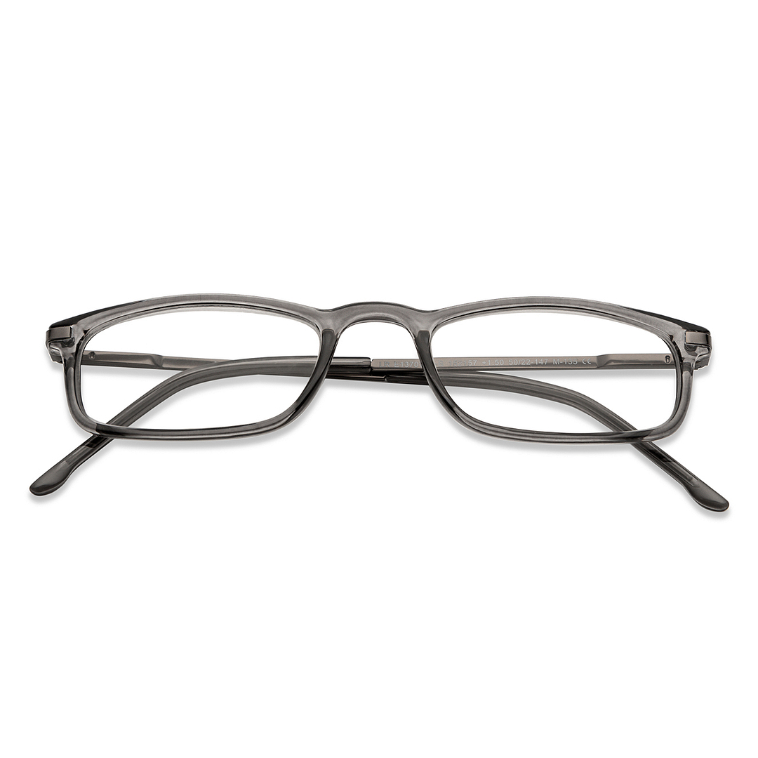 Lenskart READERS Gray Dark Gunmetal Full Rim Rectangle Lenskart READERS LR E13701 Only for 1 5 Prefitted Powers left side