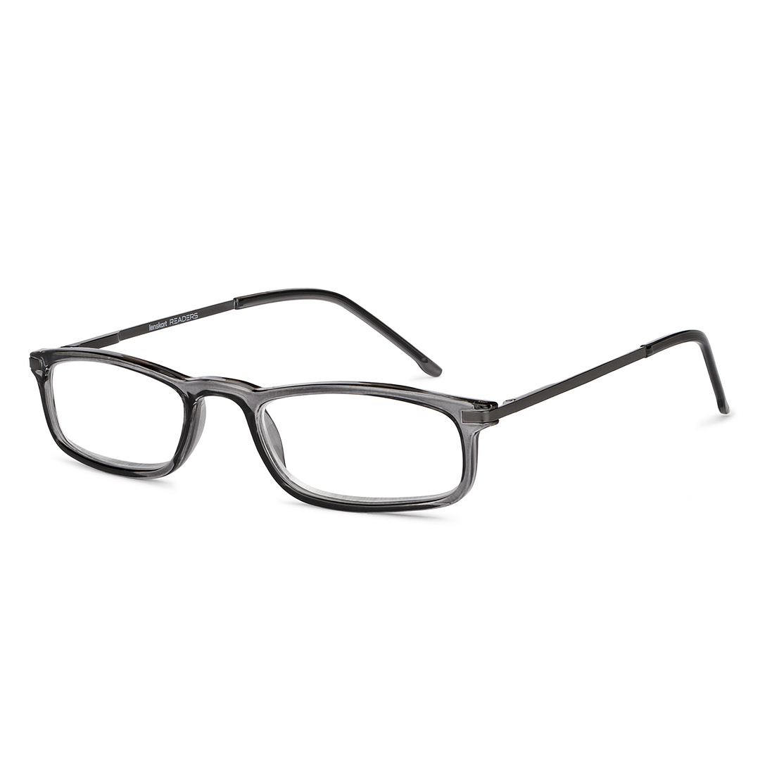 Lenskart READERS Gray Dark Gunmetal Full Rim Rectangle Lenskart READERS LR E13701 Only for 2 Prefitted Powers left side