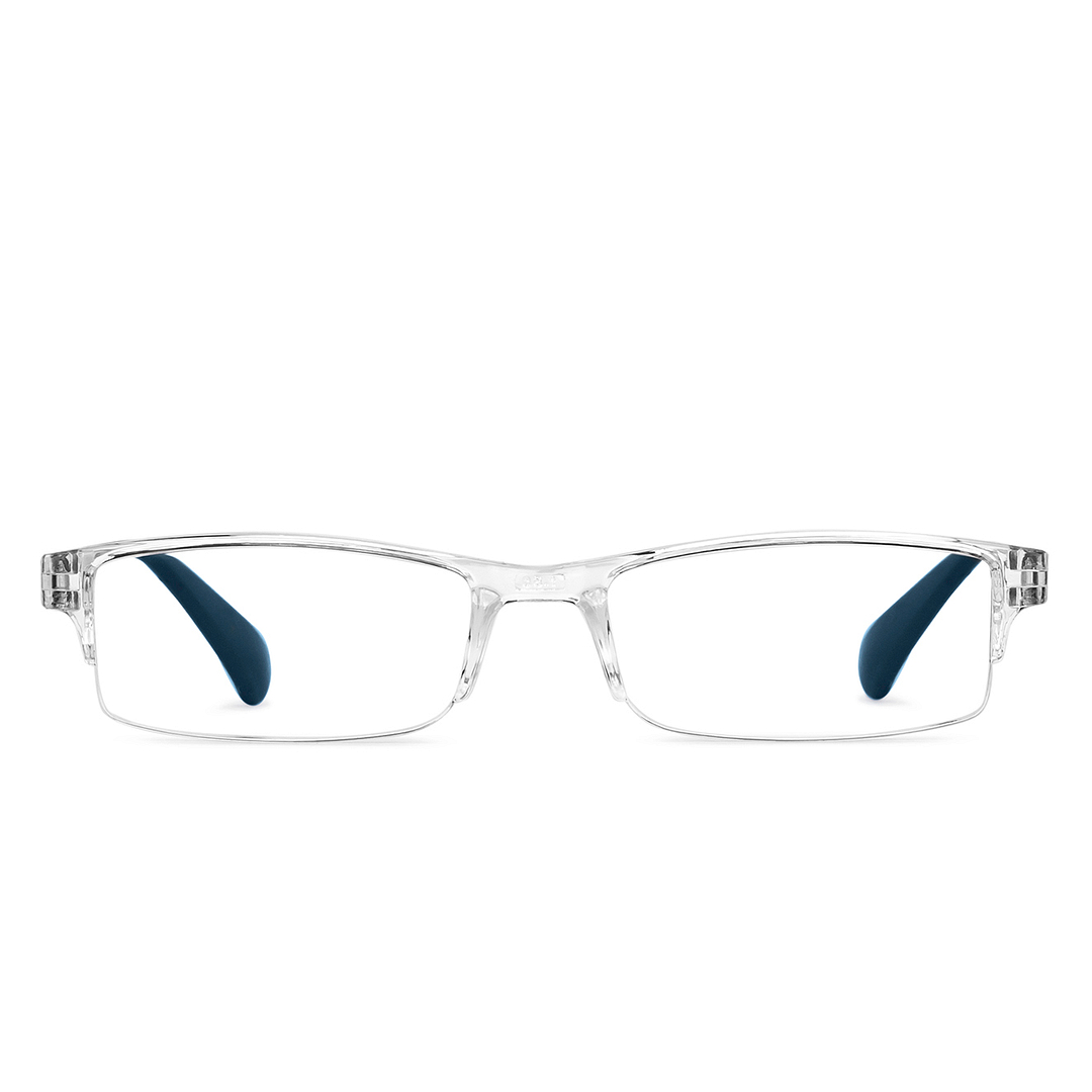 LENSKART BLU READERS Transparent Navy Blue Half Rim Rectangle LENSKART BLU READERS LR E13968 Only for 1 5 Prefitted Powers left side
