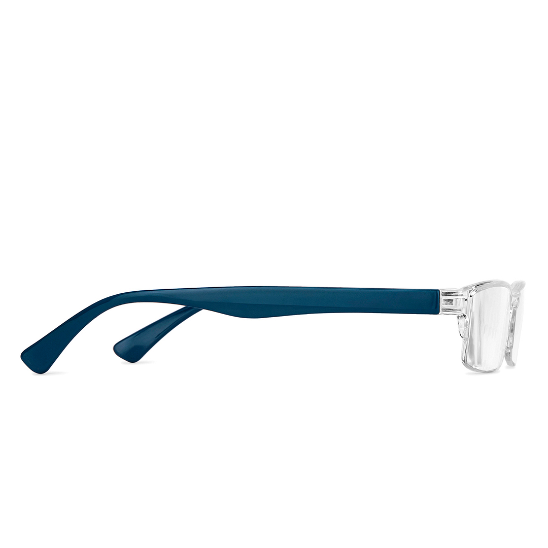 LENSKART BLU READERS Transparent Navy Blue Half Rim Rectangle LENSKART BLU READERS LR E13968 Only for 1 5 Prefitted Powers left side