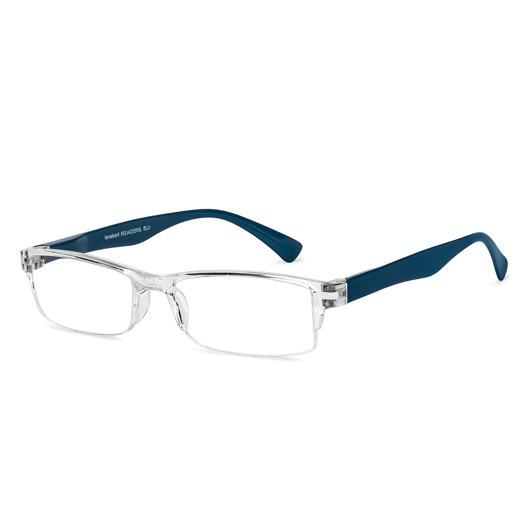 LENSKART BLU READERS Transparent Navy Blue Half Rim Rectangle LENSKART BLU READERS LR E13968 Only for 1 75 Prefitted Powers right side