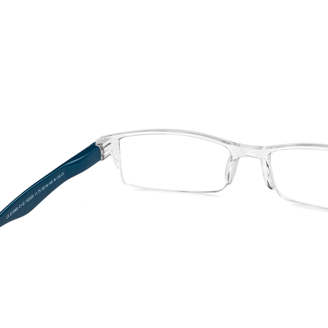 LENSKART BLU READERS Transparent Navy Blue Half Rim Rectangle LENSKART BLU READERS LR E13968 Only for 1 75 Prefitted Powers right side