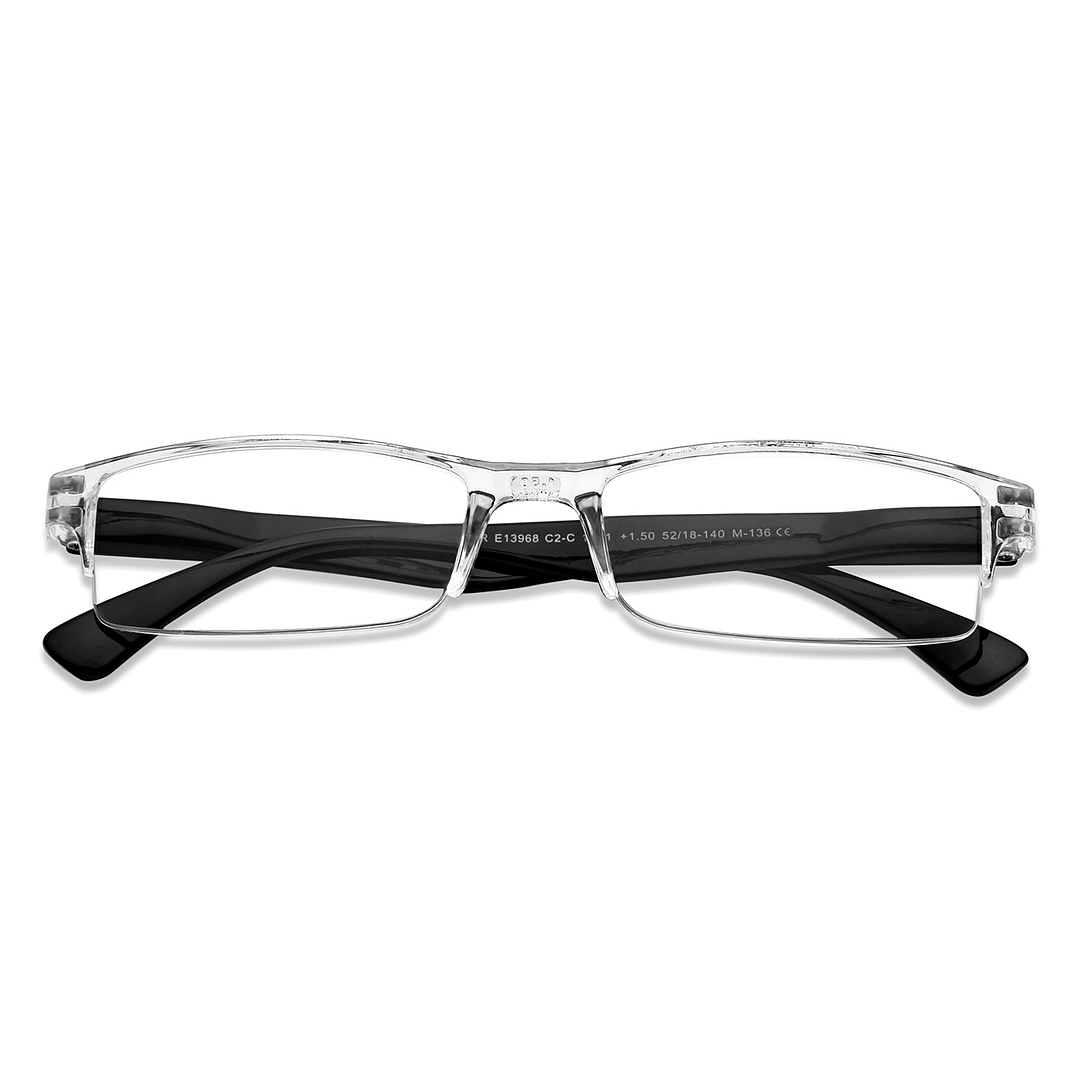 LENSKART BLU READERS Transparent Black Half Rim Rectangle LENSKART BLU READERS LR E13968 Only for 1 5 Prefitted Powers right side
