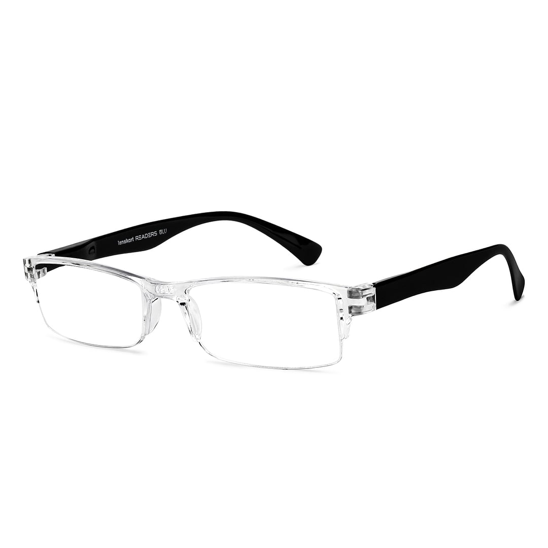 LENSKART BLU READERS Transparent Black Half Rim Rectangle LENSKART BLU READERS LR E13968 Only for 1 25 Prefitted Powers right side