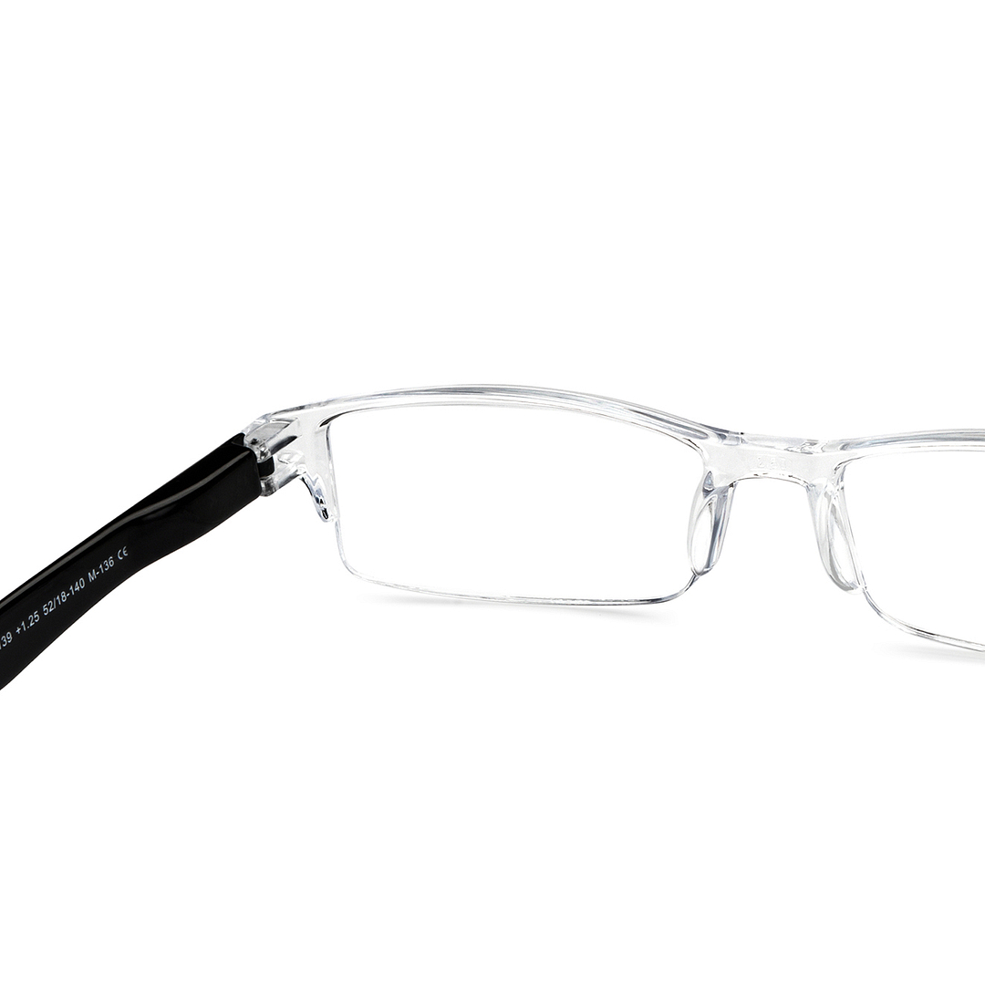 LENSKART BLU READERS Transparent Black Half Rim Rectangle LENSKART BLU READERS LR E13968 Only for 1 25 Prefitted Powers right side