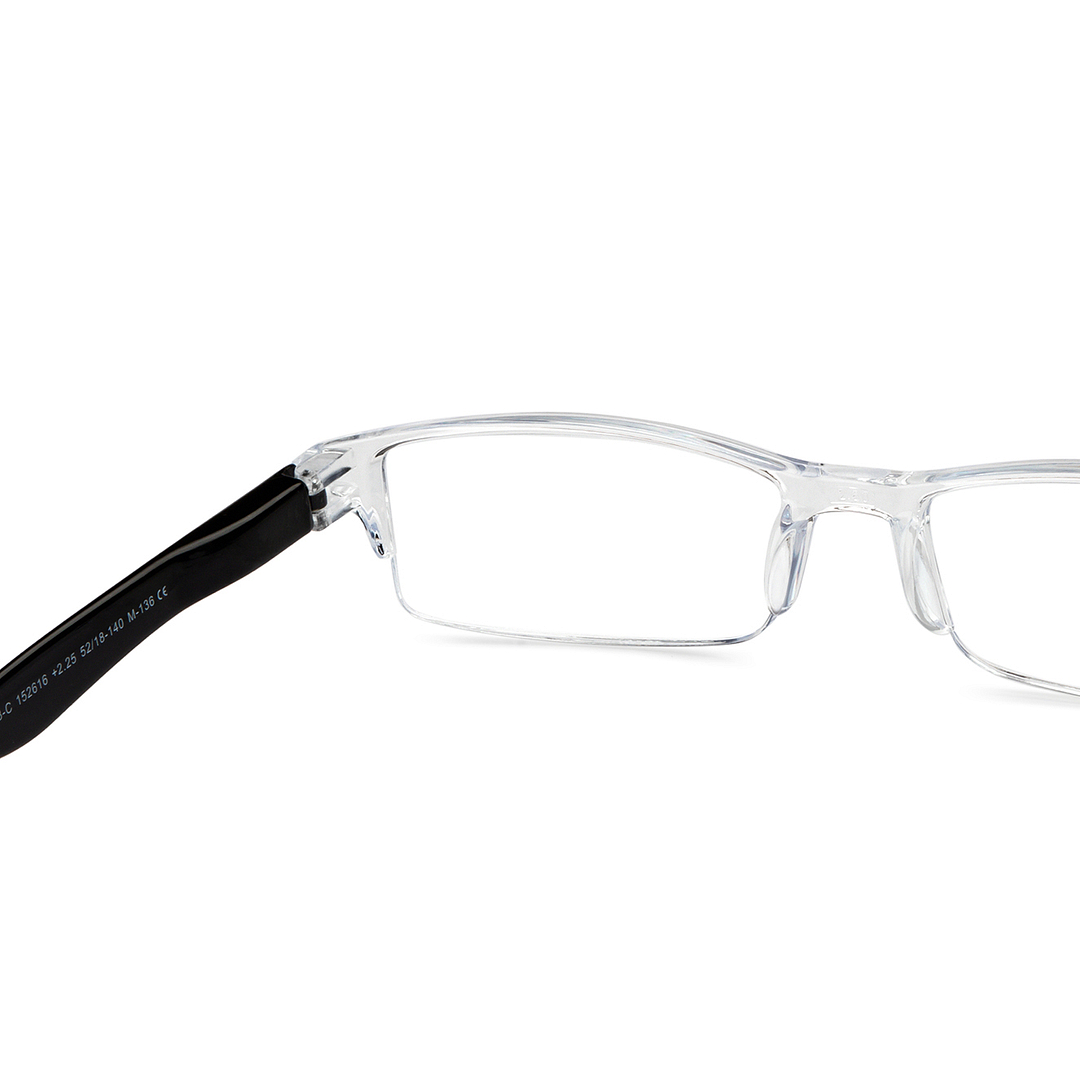 LENSKART BLU READERS Transparent Black Half Rim Rectangle LENSKART BLU READERS LR E13968 Only for 2 25 Prefitted Powers right side