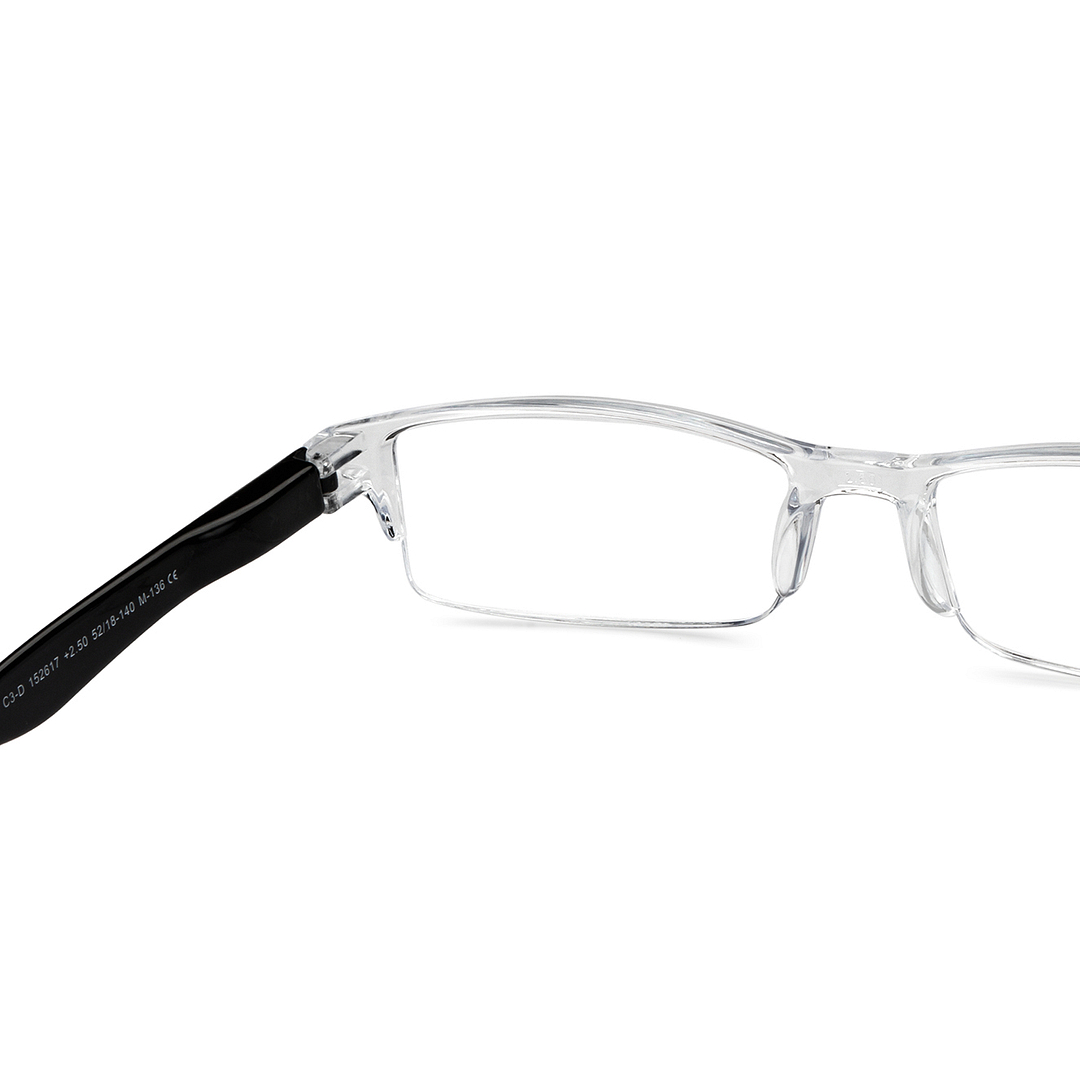 LENSKART BLU READERS Transparent Black Half Rim Rectangle LENSKART BLU READERS LR E13968 Only for 2 5 Prefitted Powers right side