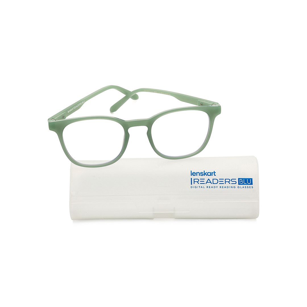LENSKART BLU READERS Green Light green Full Rim Square LENSKART BLU READERS LR E15615 Only for 2 25 Prefitted Powers right side