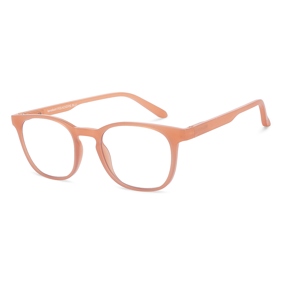 LENSKART BLU READERS Red Baby Pink Full Rim Square LENSKART BLU READERS LR E15615 Only for 1 Prefitted Powers right side