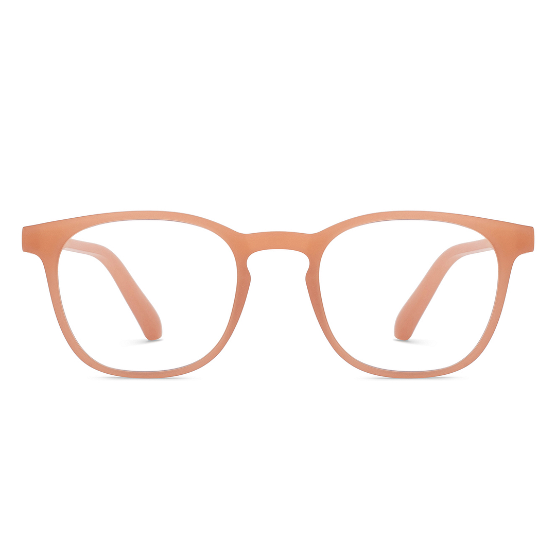 LENSKART BLU READERS Red Baby Pink Full Rim Square LENSKART BLU READERS LR E15615 Only for 1 25 Prefitted Powers left side