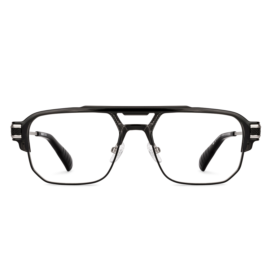 Lenskart STUDIO Black Gunmetal Full Rim Geometric right side