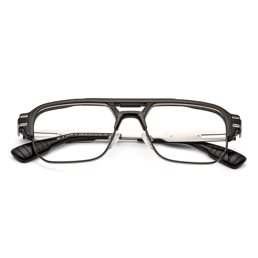 Lenskart STUDIO Black Gunmetal Full Rim Geometric right side