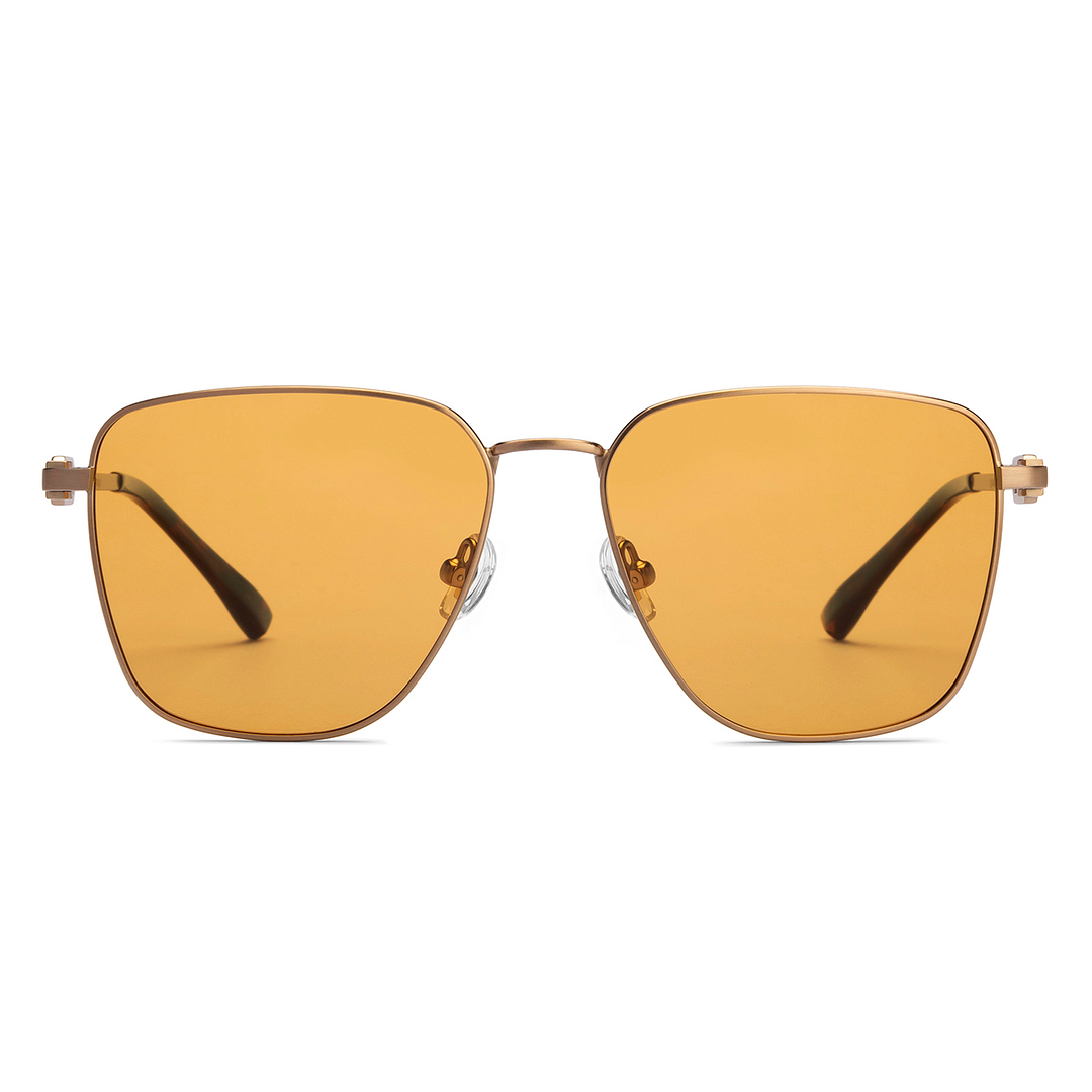 Buy Gold Tortoise Yellow Solid Full Rim Rectangle Square Lenskart
