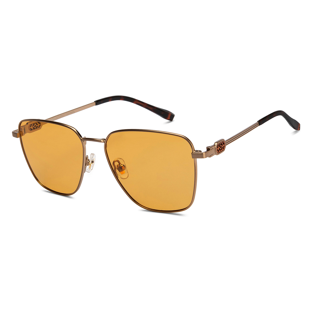 Buy Gold Tortoise Yellow Solid Full Rim Rectangle Square Lenskart