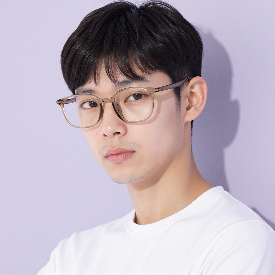 Lenskart Air Light Brown Full Rim Square left side