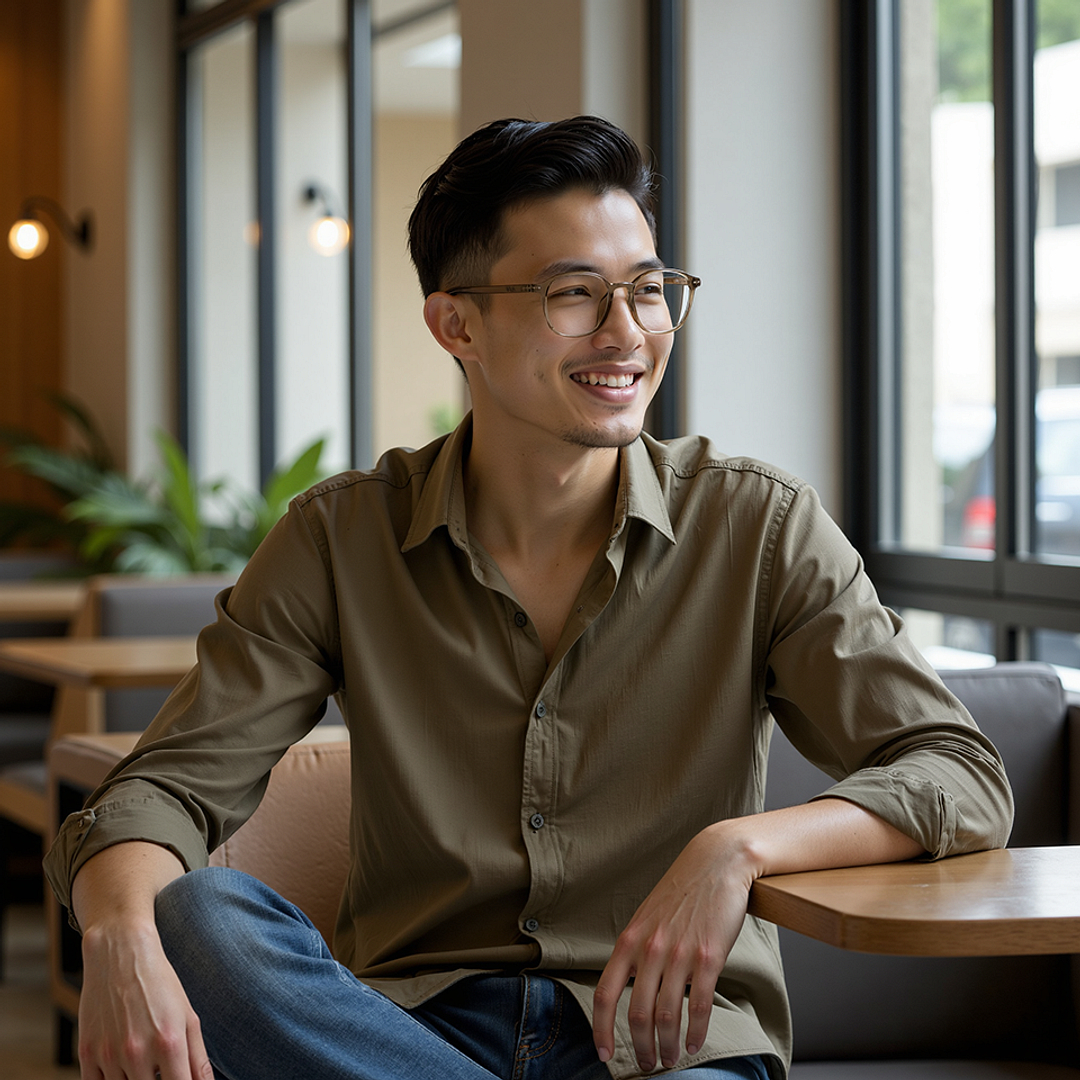 Lenskart Air Light Brown Full Rim Square left side