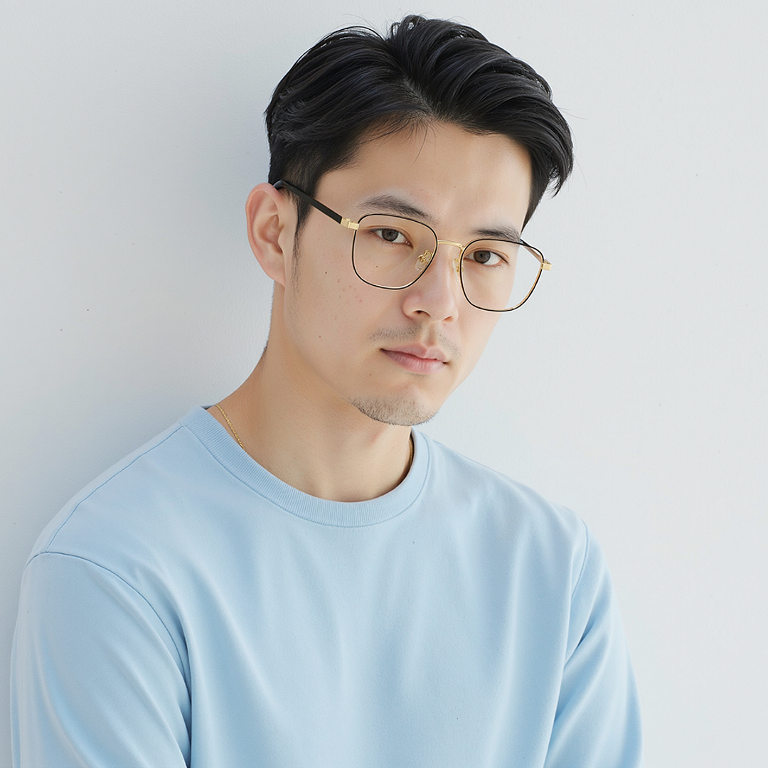 Lenskart Light Gold Full Rim Square left side