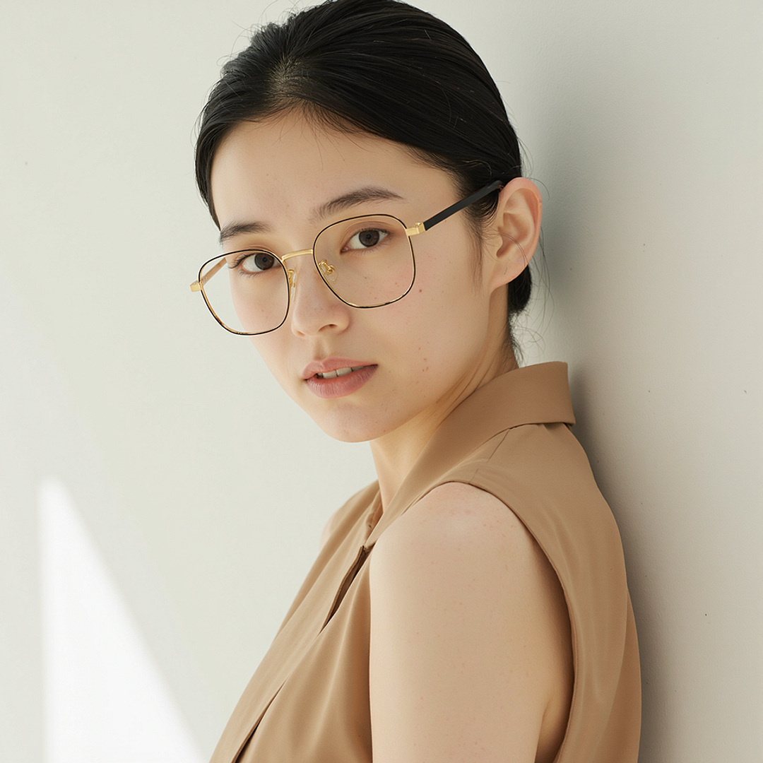 Lenskart Light Gold Full Rim Square left side