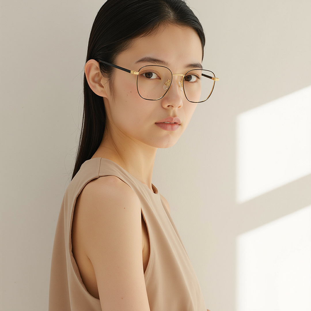 Lenskart Light Gold Full Rim Square right side