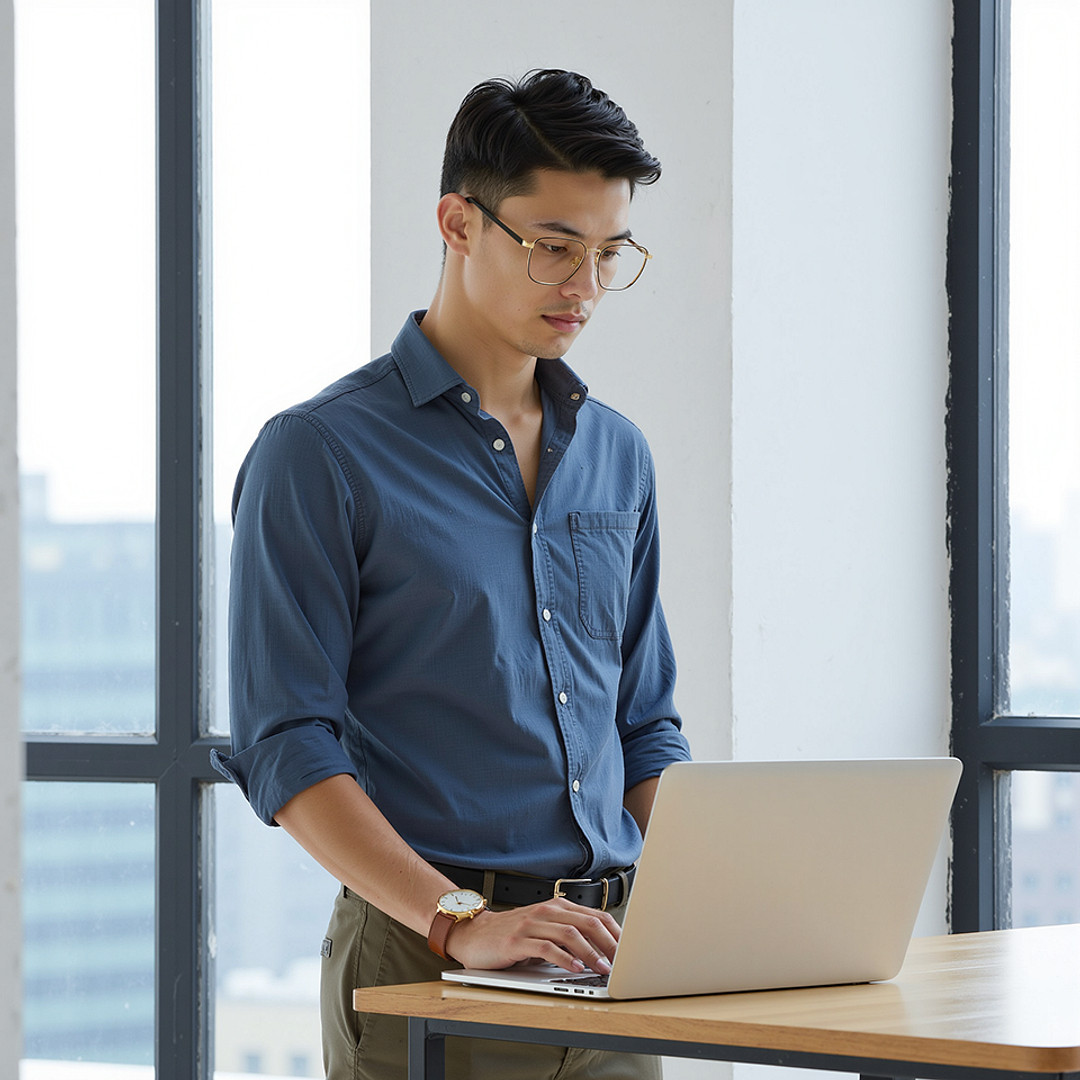 Lenskart Light Gold Full Rim Square left side