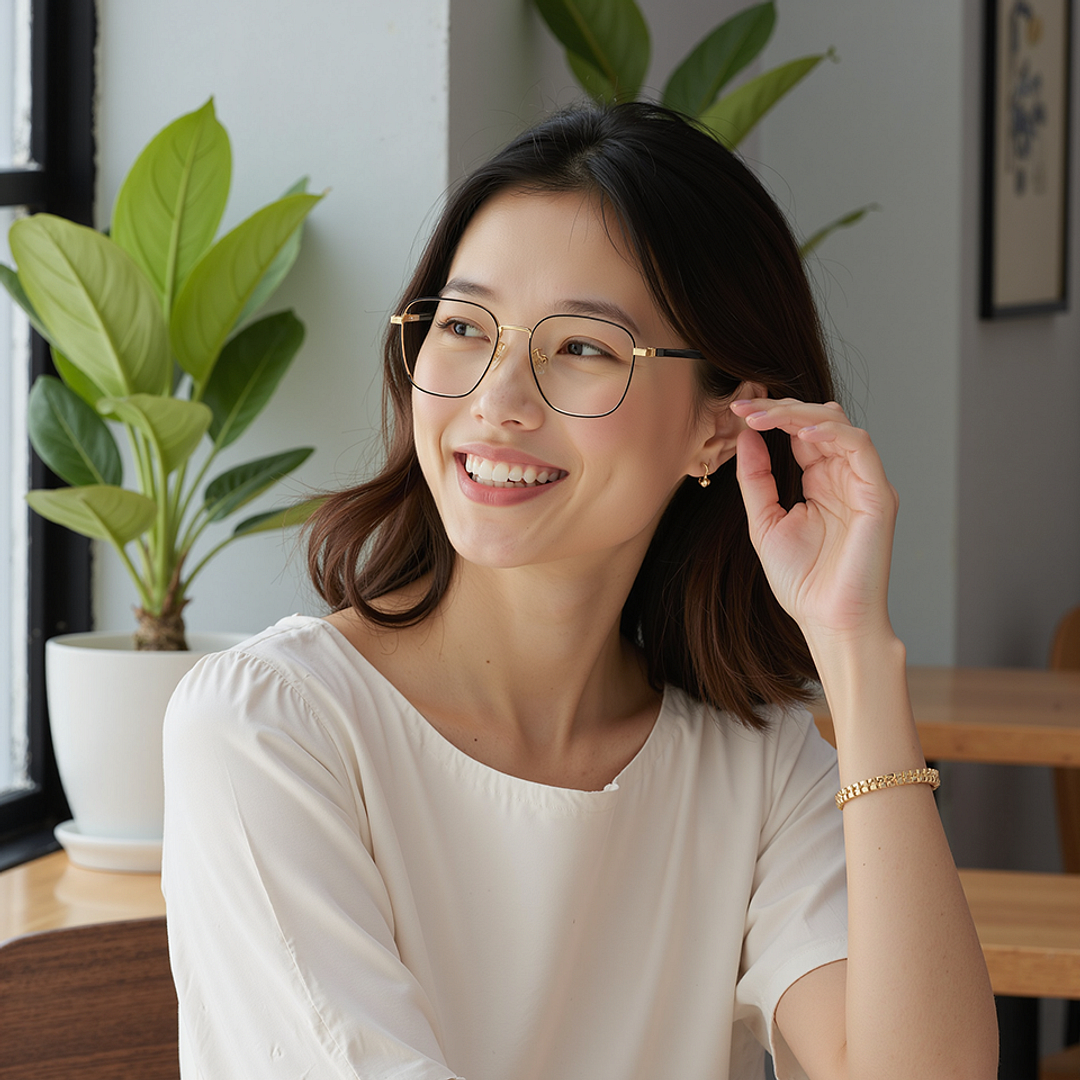 Lenskart Light Gold Full Rim Square right side