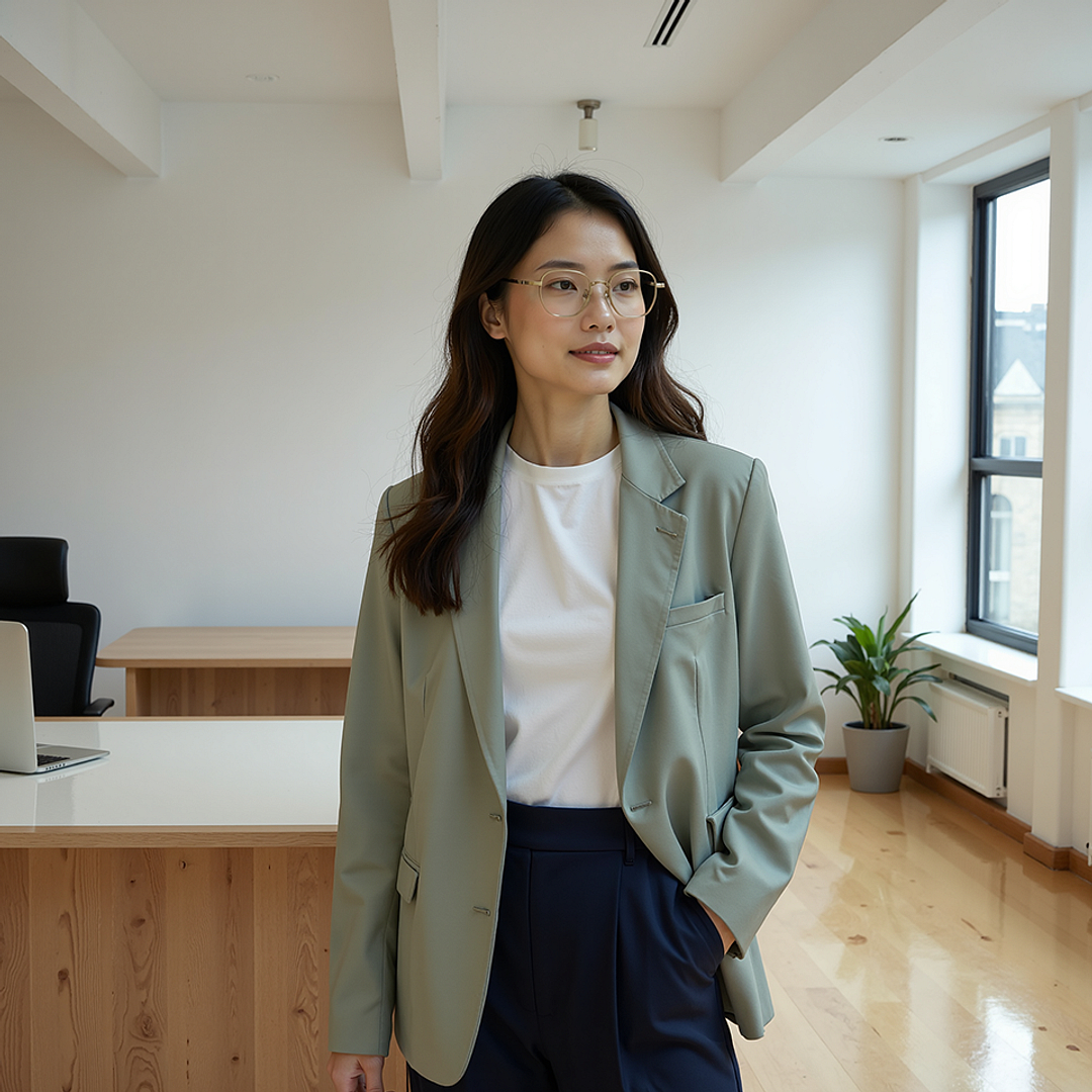 Lenskart STUDIO Light Gold Full Rim Geometric right side