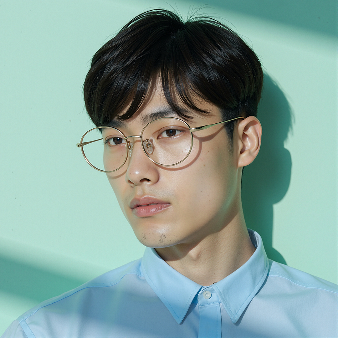 Lenskart Gold Full Rim Round left side