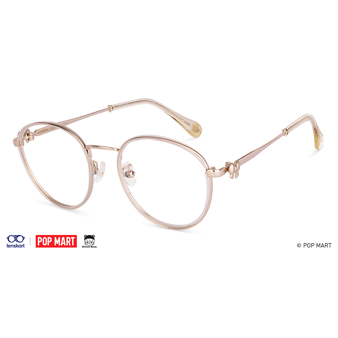 Lenskart Light Gold Full Rim Round left side