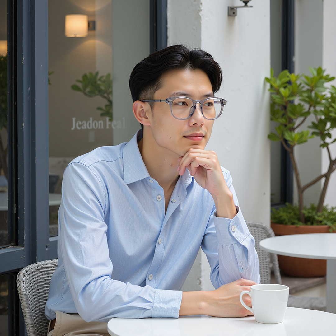 Lenskart STUDIO Light Grey Full Rim Round right side