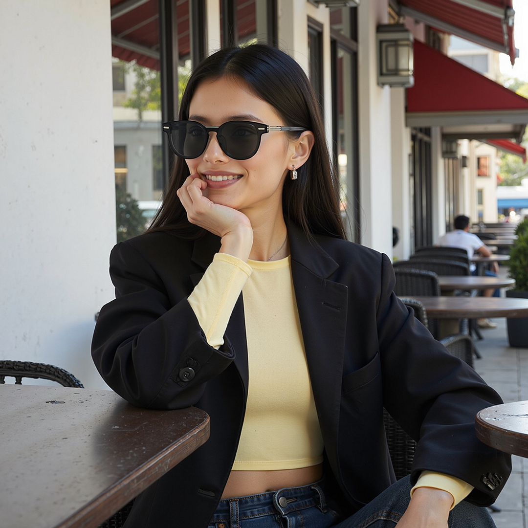 Lenskart STUDIO Light Grey Full Rim Round right side