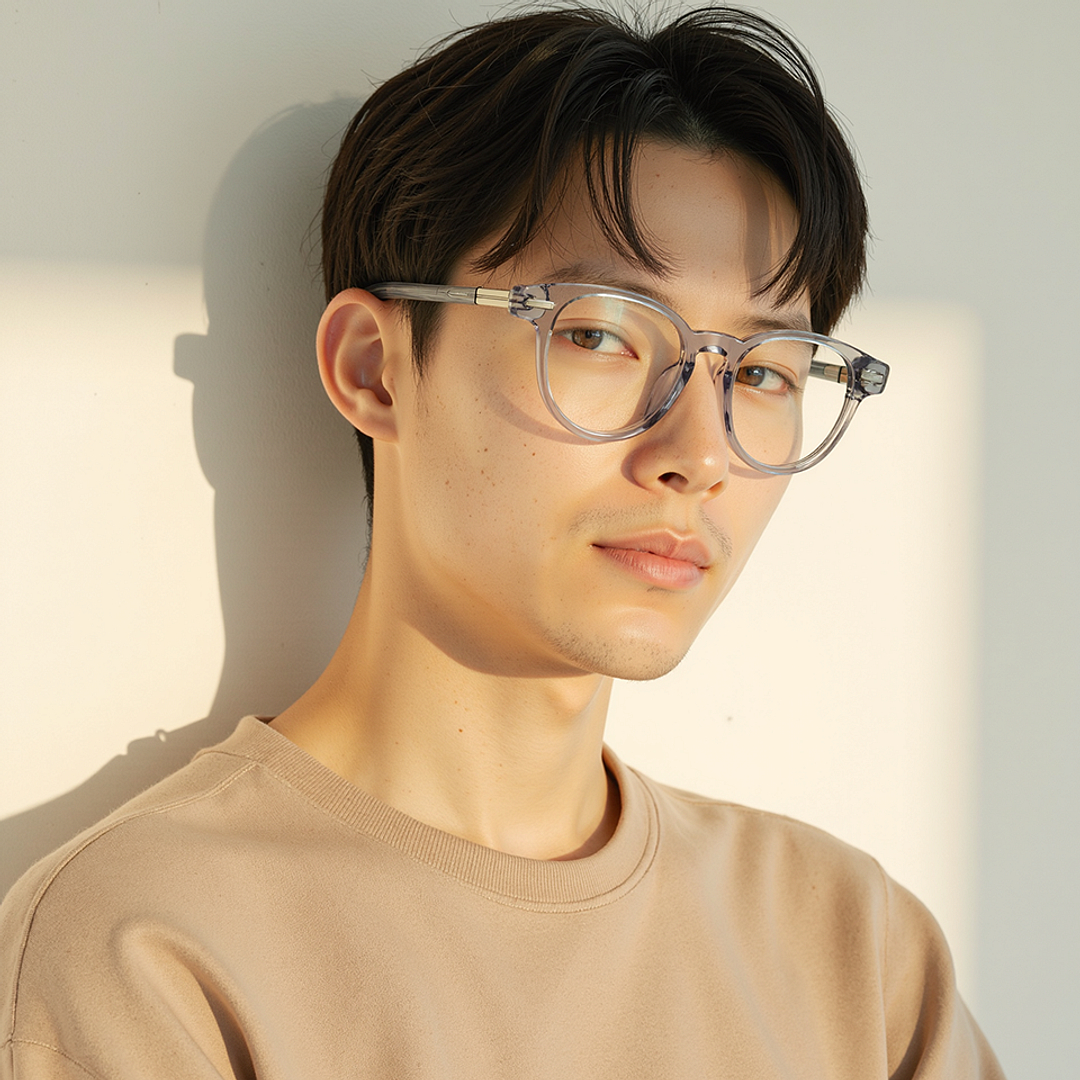 Lenskart STUDIO Light Grey Full Rim Round right side