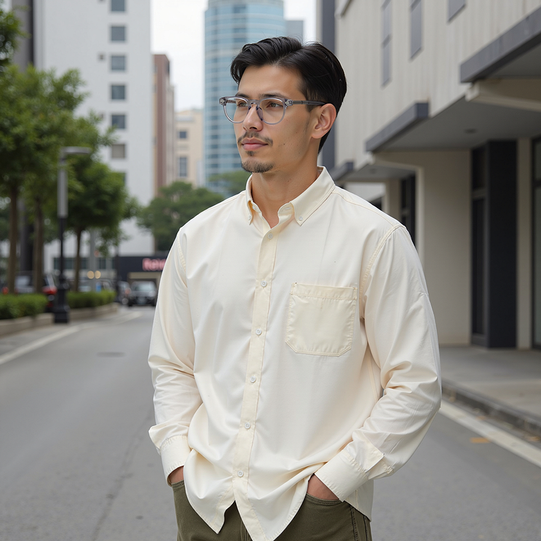 Lenskart STUDIO Light Grey Full Rim Round right side